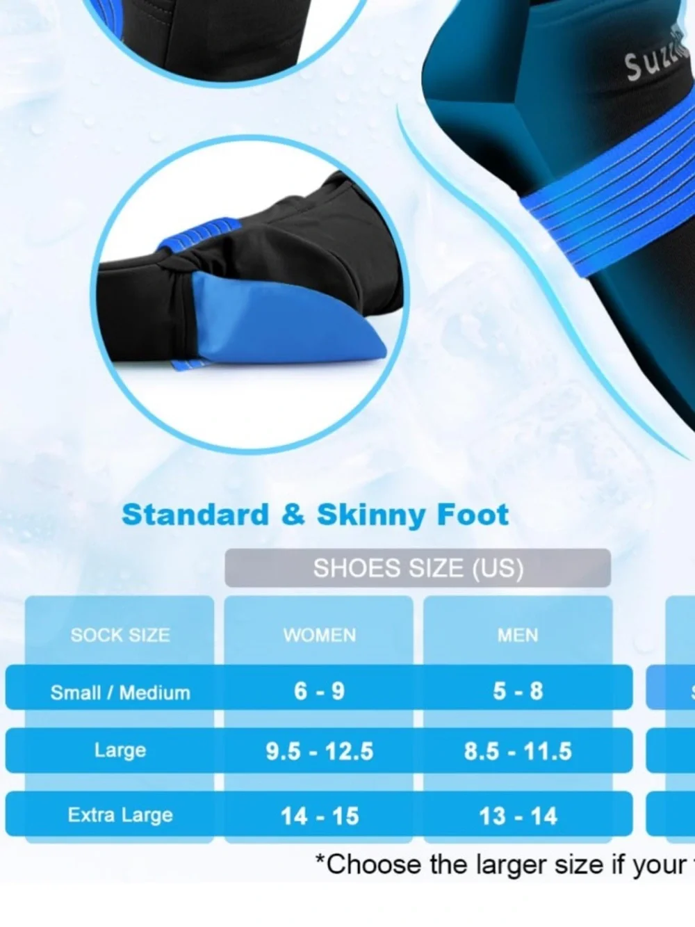 SUZZIPAD Chemotherapy Cold Therapy Socks for Foot Pain Relief Neuropathy Ice